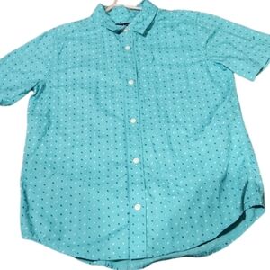 14 turquoise printed short sleeved shirt 14